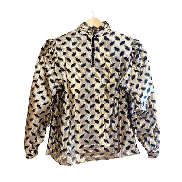 VINTAGE - TRANSITIONS by SEARS METALLIC BLOUSE - Picture 6 of 10